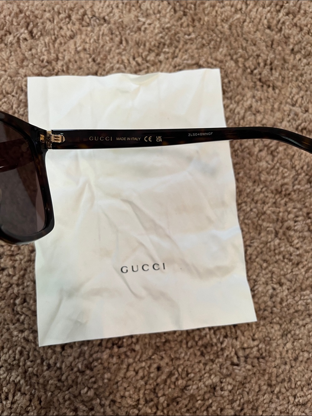 Gucci Tortoiseshell Black/Brown Cat-Eye Sunglasses - Picture 5 of 7